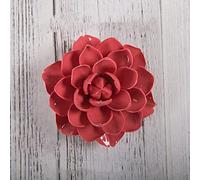 TURSGYZ Decoración de Pared de Flores de cerámica Escultura Artificial Loto de Nieve roja Lirio de Agua Arte para Colgar en la Pared en 3D decoración para el hogar la Sala de Estar y el Comedor 13cm