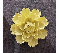 TURSGYZ Flor de peonía Amarilla Hecha a Mano decoración de Pared de cerámica Escultura 3D Adorno Colgante de Pared Artes decoración del hogar Regalo de Boda 15 cm