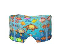 Turtle and Fish - Máscara de ojos y orejeras ajustables para dormir, diadema unisex para dormir de lado (26.8 x 4.3 pulgadas), cubierta cómoda para viajes en interiores y exteriores, para yoga