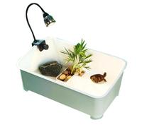Turtle Aquarium Kit, Deepened Turtle Tank, Multi-Functional Reptile Terrarium, Built-In Basking, Spacious Habitat For Turtles, Crabs, Crayfish, Design 12.4x8.27x4.92 Inches