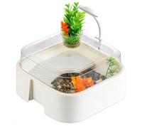 Turtle Aquarium Tank Kit - Escape Resistant Reptile Habitat with Built In Light, Multi Pet Enclosure For Frog Snake Shrimp Gecko Hamster, Ventilated Clear Container For Observation | Indoor Home