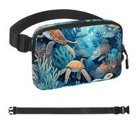 Turtle Art-1045 - Cangurera cruzada para hombres y mujeres, riñonera para viajes, casual, caminar, correr, senderismo, ciclismo, multicolor, 4 x 23 x 15 cm, multicolor, 1.5x9.0x5.9in/4x23x15cm