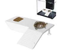 Turtle Bank - Dock Floating, plataforma Basking | Copa de succión montada, bandeja de escalada del acuario, pequeño reptil para tomar el sol, accesorio de hábitat de tortuga, terraza flotante de plást