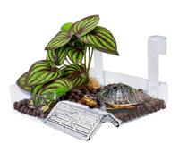Turtle Basking Area, Floating Ramp, Reptile Habitat with Height Adjustment, Amphibian Shelter with Secure Fit, 8.86x8.27x5.31 Inches Aquarium Accessory, Terrarium Supply for Frogs Daily Care