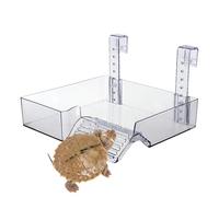 Turtle Basking Area - Floating Reptile Ramp for Aquatic Pets | Adjustable Height Turtle with Suction Cups, Reptile Amphibian Habitat Shelter for Frog Terrarium Aquarium, 22.5x21x13.5cm Transparent