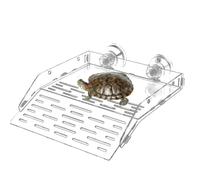 Turtle Basking Dock Acrílico - Estructura de Plataforma de rampa Colgante con succión, de Descanso para Escalar Transparente, diseño de terraza para Tomar el Sol de Varios Niveles | Accesorio