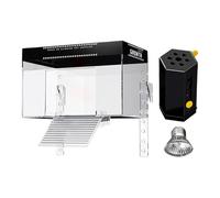 Turtle Basking Dock, Pet Turtles Tank Basking with Lid, Display Enclosure, Reptile Resting Land Terrapin Enclosures Cage for Balcony, Restaurant, Observation, Clear
