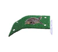 Turtle Basking Dock, Reptile Tank Resting Area, Simulation Grass Ramp, Non-Slip Textured Skin, Durable PP Material, Ideal for Terrapin Balcony Living Room Aquarium Setu