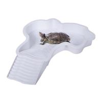 Turtle Bathing Pool, Turtle Soaking Tub with Ladder, ABS Turtle Pool, Landscape Fish Tank Decoration for Gecko, Turtle, Bearded Dragon, 13.78x11.22x1.69 Inches