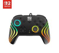 Turtle Beach Afterglow Wave bedrade RGB-gamecontroller, Nintendo Switch 2 | Zwart, Switch Lite, OLED, thumbsticks met Hall-effect, 2 toewijsbare knoppen, audiobediening, C-knop voor GameChat, RGB-licht