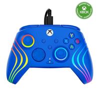 Turtle Beach Afterglow Wave Mando Azul con Cable RGB - con Licencia para Xbox Series XS, Xbox One y Windows - Botones programables, disparadores de Efecto Hall, Controles de Audio