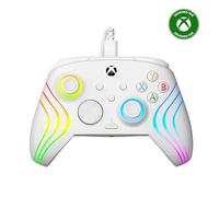 Turtle Beach Afterglow Wave Mando Blanco con Cable RGB - con Licencia para Xbox Series XS, Xbox One y Windows - Botones programables, disparadores de Efecto Hall, Controles de Audio