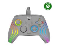 Turtle Beach Afterglow Wave Mando Gris con Cable RGB - con Licencia para Xbox Series XS, Xbox One y Windows - Botones programables, disparadores de Efecto Hall, Controles de Audio