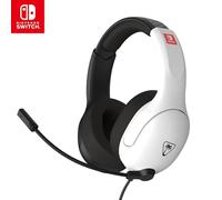 Turtle Beach Airlite Fit Auriculares con Cable para Juegos en Blanco y Negro con Licencia Oficial para Todos los Nintendo Switch: micrófono abatible y silenciable, Orejeras de Comodidad Superior