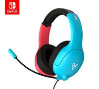 Turtle Beach Airlite Fit Auriculares con Cable para Juegos en Neón Azul y Rojo con Licencia Oficial para Todos los Nintendo Switch: micrófono abatible y silenciable, Orejeras de Comodidad Superior