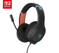 Turtle Beach Airlite Fit Cascos con cable para Nintendo Switch 2 | Gris carbón, con Licencia Oficial para los Nintendo Switch 2, resistentes, ligeros