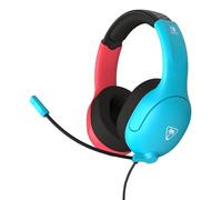 Turtle Beach Airlite Fit Mando multiplataforma con cable Nintendo Switch 2 | Azul neón y rojo, también func. con Nintendo Switch OLED, mic. Flip-to-Mute, alm. cómod. p/ oídos, altavoces de 40 mm, ligero