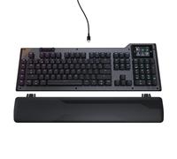 Turtle Beach Command Series KB5 Teclado mecánico para juegos de tamaño completo con pantalla táctil de 2.4 pulgadas, interruptores Titan de perfil bajo, sondeo 8K, iluminación RGB, teclas PBT de doble