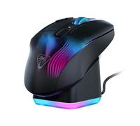 Turtle Beach Kone XP Air - Mouse de Juego RGB ergonómico inalámbrico Personalizable, Sensor óptico de 19,000 PPP, batería de 100 Horas de duración y Base de Carga - Negro