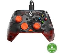 Turtle Beach Rematch Core Ghost Camo Negro/Naranja - Mando con Cable - con Licencia para Xbox Series XS, Xbox One y PC - Botones de Audio, Motores de vibración y disparadores de Pulso, Cable de 3 m