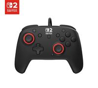 Turtle Beach Rematch Mando con cable, Nintendo Switch 2, Lite, OLED | Negro/rojo, palancas Hall-Effect, 2 botones asignables, conector de audio, C-Button para chat, con licencia Nintendo Switch 2