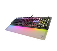 Turtle Beach Vulcan II Max - Teclado óptico mecánico para PC, iluminación RGB ajustable, reposamuñecas, interruptor lineal Titan II, placa de aluminio, color negro