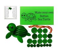 Turtle Button Ornament Kit - D IY Set, Christmas Funny Animal Craft Kit with Christmas Buttons, Seasonal Decor for Holiday Party Supplies, Bedroom, Office, Entryway, Wreaths, Car, Door, and