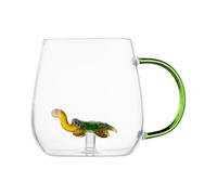 Turtle Coffee Cups - 200g Drinking Glass Cup | Green Drinkware, Multipurpose Coffee Mug, Transparent Elegant For Home, School Office, Apartment Dormitory College Café Kitchen Women And Men Us