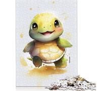 Turtle Cute Watercolor Rompecabezas Imposible,desafío for Adults Juego Educativo 1000 Piezas Obra De Arte De Juego De para Adultos Y Niños 1000pcs (75x50cm)