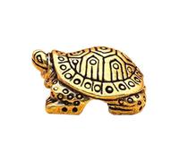 Turtle Decor -5PCS Turtle Figurine, Golden Brass Mini Turtles Decor, Vintage Brass Tortoise Miniatures, Antique Good Luck Sculpture, Prosperity Wealth Collectible for Desk, Table, Shelf, Bedroom,