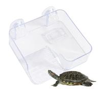 Turtle Dock - Acrylic Clear, Suction Terrace | 18.5x17x5.5cm Stable Habitat Step with Secure Grip Feature, Ideal Aquatic Reptile Accessory For Tank Aquarium Pet Care Terrarium Environment