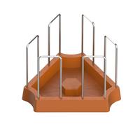 Turtle Feeding Bowl - PP 20 cm, Reptile Corner Dish, Triangle Shape | Detachable Fence, Tortoise Food Water Tray, Terrarium Feeding Station For Lizard, Gecko, Frogs, Hermit Crab, Snakes, Enrichment