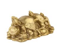 Turtle Figurine Statue, Tortoise Sculpture Decor, Fortune Tea Pet Ornament, Resin Collectible Display, Fortune Desk Decoration for Tea Lovers Collectors Bookcase Cabinet Nightstand Bedroom Study Home