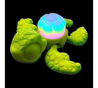 Turtle Figurines, Glow in The Dark 3D Printed Turtle, Articulated Fidget Animal Figures, Stress Relief Desk Toy, Unique Home Decoration, Birthday Gift for Adults, 7x8x3cm