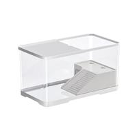 Turtle Habitat, Reptile Aquarium, Tortoise Tank, Built-In Basking Plat Form, Compact 10L Capacity, Indoor Pet Enclosure for Reptiles, 12.05x7.72x7.24 Inches, White Color, 1 Piece