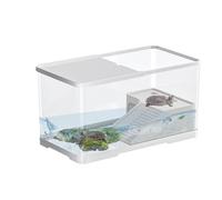 Turtle Habitat Tank | Reptile Tank with Basking For Aquatic Tortoises, Small Reptiles, and Hermit Crabs | Spacious Tortoise Aquarium Habitat For Happy Pets