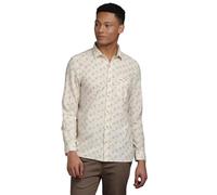 Turtle Khadi - Camisa casual estampada para hombre, color beige, Beige, 48