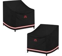 Turtle Life Funda protectora para sofás de terraza individuales, duradera, impermeable, para interior y exterior, con orificios de ventilación, negro, 90 x 98 x 76 cm, paquete de 2