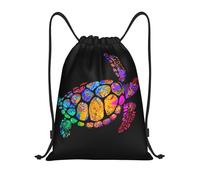 Turtle Marina En Psicodelia Mujer Hombre Bolsa De Deporte Con Cordón Mochilas Deportiva Impermeable Mochila Con Cordón Para Fútbol Senderismo Voleibol Baloncesto