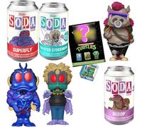 Turtle Mayhem Teenage Mutant Ninja Turtles Figura SODA Bundled Exclusive Bebop + Character Villains Superfly + Baxter Stockman & Bitty Pop! TMNT Mini 4 artículos