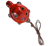 Turtle Ocarina Instrumentos musicales de práctica for principiantes de cerámica de 6 orificios (Color : Dark Red)