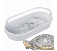 Turtle Pet Home - Aquarium Hábitat Terrario, 4 Zonas De Actividad Funcional | Basking Ramp And Natiming Area Para Cangrejos Ermitaños, Cangrejos De Río, Pequeños Reptiles, Tanque De Escritorio Para Te