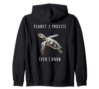 Turtle Planet Over Profits Sudadera con Capucha