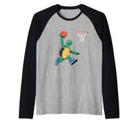 Turtle Playing Sports Wild Animal Turtles Basketball Camiseta Manga Raglan