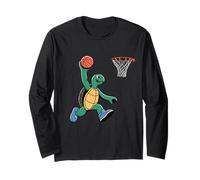 Turtle Playing Sports Wild Animal Turtles Basketball Manga Larga