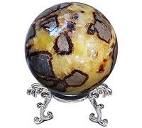 Turtle Rock Quartz Ball Ornament Crystal Ball Sphere with Metal Stand Gemstone Ball Sphere, Fine Art Sculpture, Stone,6cm