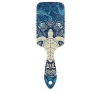 Turtle Silhouette - Cepillo suave para cabello grueso, cepillo masajeador de cuero cabelludo diseñado para cabello húmedo con mango ergonómico para cabello rizado