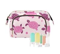 Turtle Silhouette Rose Peach - Bolsa organizadora de maquillaje ligera para mujer, monedero para tarjetas, organizadores de dinero