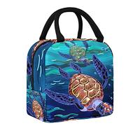 Turtle Swim in Sea - Bolsa de almuerzo para mujer, bolsa térmica de apertura ancha, impermeable, a prueba de fugas, organizador de almuerzo térmico