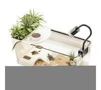 Turtle Tank - 14.57x7.44x5.12in Hábitat De Reptiles, Reptiles Portátiles Hábitatt | Tankss De cangrejos De cangrejos Acuario, Hábitats De Cangrejjo Ermitaño Tanques, Terrario Acuático, Contenedor